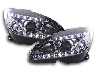 Coppia Fari Fanali Anteriori Tuning Dayline Luci Diurne classe c 204 0