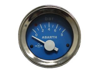 Manometro Strumento 52mm ROAD ITALIA ABARTH Pressione Olio 0-8 BAR BLU