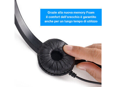 Cuffia Monoaurale RJ9 Microfono Auricolare Professionale Per Telefono Fisso IP