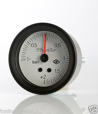 Calibrador de Presión Herramienta Road Italia VDO Style Turbo -1 + 2 Barra 52mm