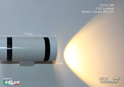 Applique Led Da Parete Modello Chantal Italian Design Moderna 3W Singolo Illumi