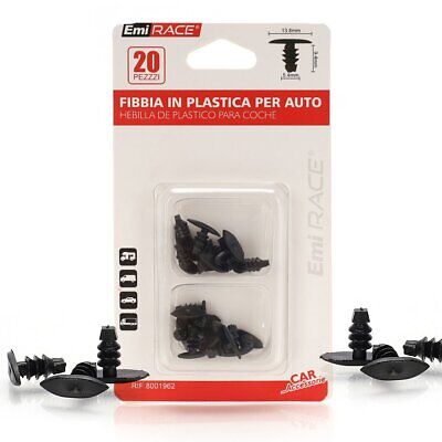 kit 20 pezzi Clip Fissaggio Plastiche a Bottone <ul><li>Clip - Confezione da
