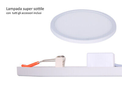 Faretto Pannello Led Da Incasso Rotondo 15W Bianco Neutro Diametro 180mm Foro A
