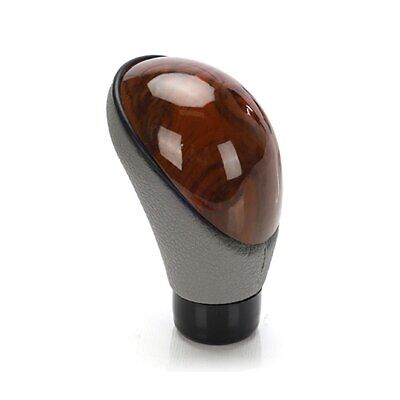 Autoricambi Pomello Leva Cambio 8cm, Universale in Pelle Grigio e Effetto Legno
