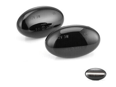 Kit Freccia Laterale a Led Side Marker Lente Nero Fume Luce Bianco Per