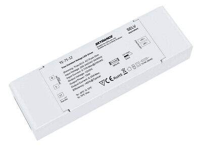 Alimentatore Dimmerabile CV 12V 75W Triac + Pulsante N.O. Varialuce Su 220V Per