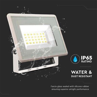 Faro Led Flood Light 20W 1650lm IP65 Slim 120x105x27mm Carcassa Bianca Luce