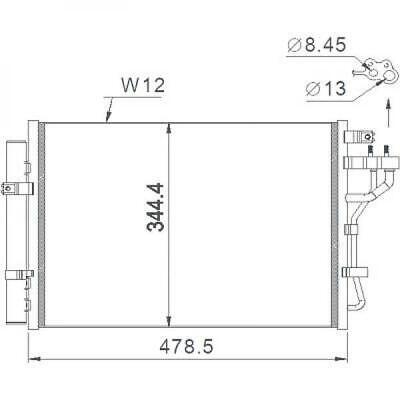 Condensatore clima PICANTO 05/2011 1.0/1.2i 976061Y001 440x340