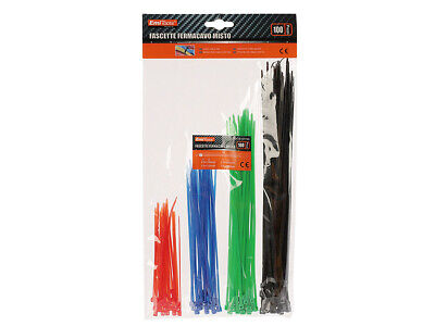 100 Fascette Plastica Colorati Elettricista Misure 100mm 150mm 200mm 250mm