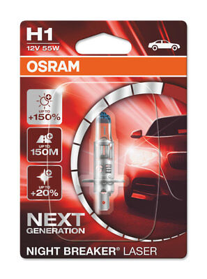 1 Lampada Lampadina Luce OSRAM NIGHT BREAKER [LASER] H1 (P14.5s) 12V 55W BLISTER