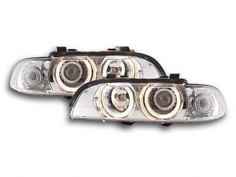 Coppia Fari Fanali Anteriori Tuning Angel Eyes serie 5 E39 95-00 cromato