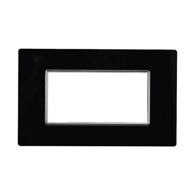 ETTROIT Placca In Vetro Serie Moon 4P Colore Nero Compatibile Con Bticino