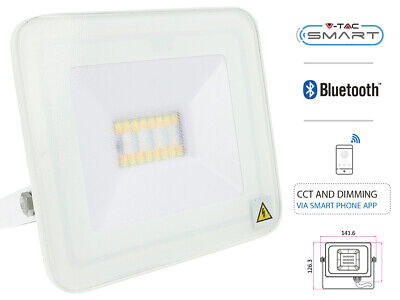 Faro Led Flood Light Carcassa Bianca 20W RGB CCT Dimmerabile IP65 Bluetooth 3 i