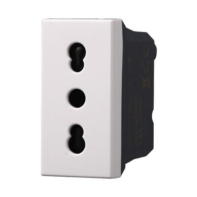 ETTROIT Presa Bipasso Bivalente 2P+T 10/16A Colore Bianco Compatibile Con