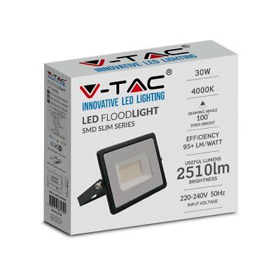 Faro Led Flood Light 30W 2510lm IP65 Slim 158X137X32mm Carcassa Nera Luce 4000K