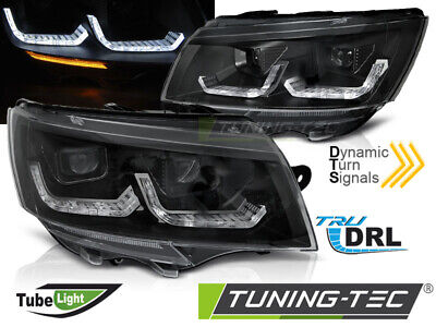 HEADLIGHTS TUBE LIGHT BLACK DRL SEQ fits T6.1 20-