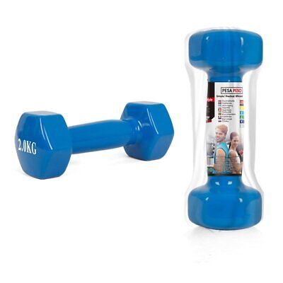 Ghisa Manubrio per Palestra Ricoperto di Gomma 2 Kg <ul><li>Manubri Rivestiti