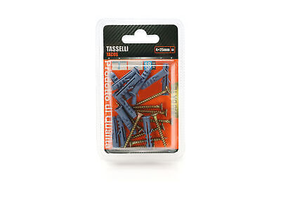 Kit 18 pcs Tasselli &Oslash;6x30mm Con Viti 4x25mm <ul><li>Kit Ø6x30mm