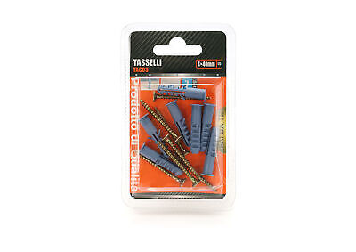 Kit 7 pcs Tasselli &Oslash;7x35mm Con Viti 4x40mm <ul><li>Kit Ø7x35mm