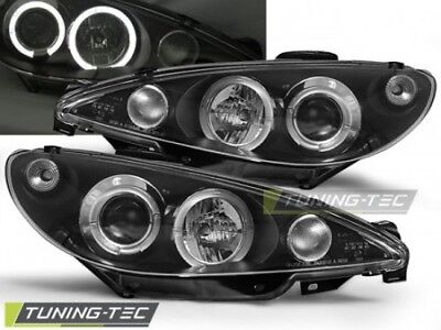 Coppia Fari Fanali Tuning Anteriori 206 10.98-02 ANGEL EYES Nero