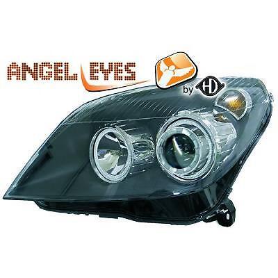 Coppia Fari Fanali Anteriori TUNING H 3p 04-09 nero anelli ANGEL EYES