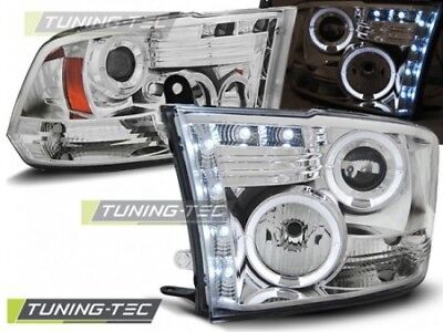 Coppia Set Kit Fari Fanali Anteriori Tuning RAM 09-11 ANGEL EYES Cromato