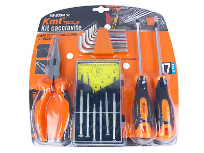 Kit Attrezzi 17 Pezzi Cacciavite Di Precisione + Chiavi Esagonali a Brugola