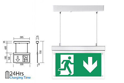 Kit Uscita Di Emergenza A Sospensione Da Soffitto A Plafone Con Luci Led 2W 3 O