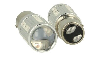 Coppia Lampade Led BAZ15D 1157 P21/4W 12V 24V 21 Smd 5730 Rosso Super Luminoso
