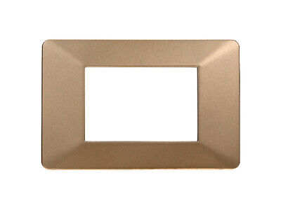 ETTROIT Placca Plastica Serie Starlight 3P Colore Oro Compatibile Con Vimar