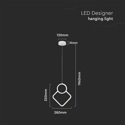 Lampadario LED a Sospensione 12W dal Design Moderno 28*196cm Colore Bianco