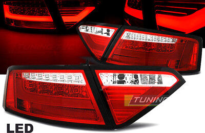 Coppia Fari Fanali Posteriori Tuning A5 2007-2011 LTI ROSSI FIBRA LED BAR