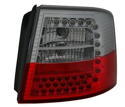 Coppia Fari Fanali Tuning LED Luci Posteriori A6 C5 Avant Rosso e Nero