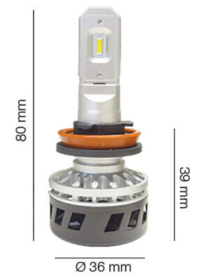 H11-H9-H8-H16 Led Conversion Matrix 2 pezzi 5000 lm 6500°K 25W 6-36V
