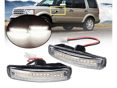 Kit Freccia Laterale a Led Side Marker Lente Trasparente Luce Bianco Per Land R