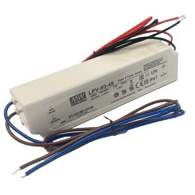 MeanWell LPV-60-48 Alimentatore Trasformatore CV 60W 48V 1,25A Impermeabile