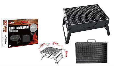 Griglia Barbecue da Tavola a Carbonella BBQ Carbon 35X27X20cm Ferro Nero