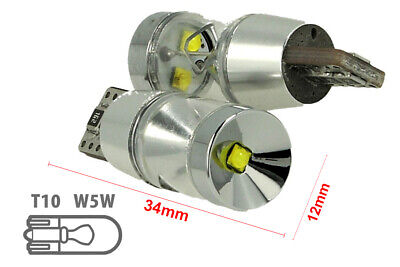 COPPIA Lampada Led T10 W5W 12V 9W Canbus Pro 3 Cree XBD Da 3W Cono Riflettore