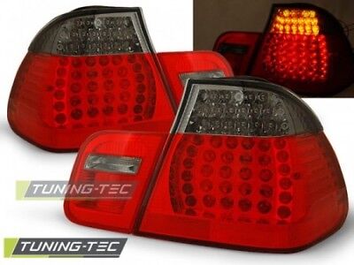 Coppia Set Fari Fanali Posteriori Tuning E46 05.98-08.01 SEDAN Fume' Rosso LED