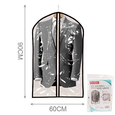 Confezione da 6 Porta Abiti Trasparenti in Plastica Antipolvere Protezione