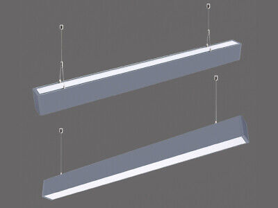 Lampada Led Lineare A Sospensione 60W Corpo Argento Doppia Illuminazione