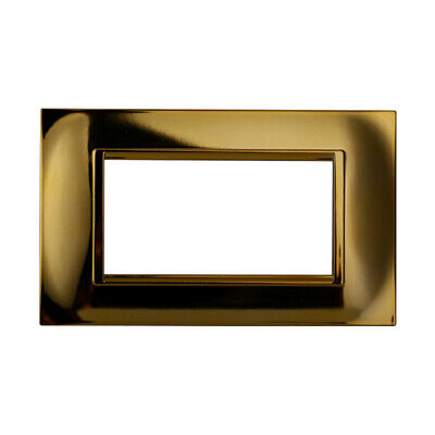 ETTROIT Placca Plastica Quadrata Serie Space 4P Colore Oro Lucido Compatibile
