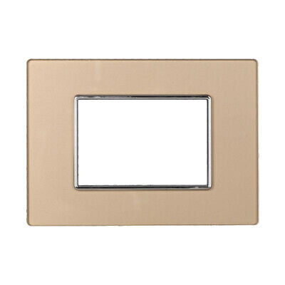 ETTROIT Placca In Vetro Serie Moon 3P Colore Oro Compatibile Con Bticino