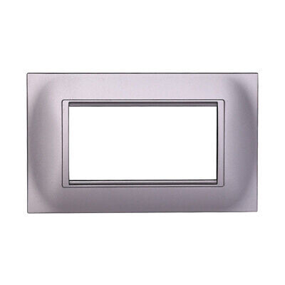 ETTROIT Placca Plastica Quadrata Serie Space 4P Colore Silver Compatibile Con