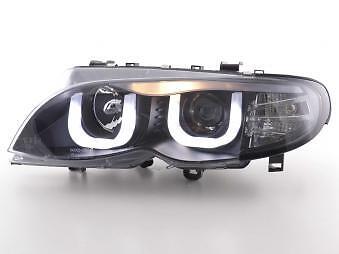 Coppia Fari Fanali U-LED Tuning Angel Eyes E46 BERLINA TOURING 2002 2005 H7