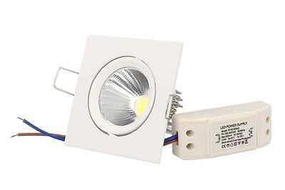 Faretto Led Quadrato Da Incasso Cob 5W Bianco Caldo