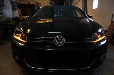 Coppia Fari Fanali Tuning Golf 6 VI 2008>2013 ottica 7.5 Look freccia dinamica