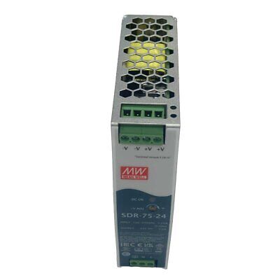 <p>MeanWell SDR-75-24 Alimentatore DIN RAIL 120W 24V 3,2A Per Automazione
