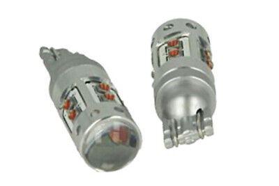 Coppia Lampade Led T10 T15 WY16W 12V 50W Arancione 10 Smd Cree Lente Freccia