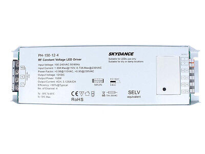 Alimentatore Dimmerabile CV 12V 150W 4 Canali Con Pulsante N.O. e Telecomando